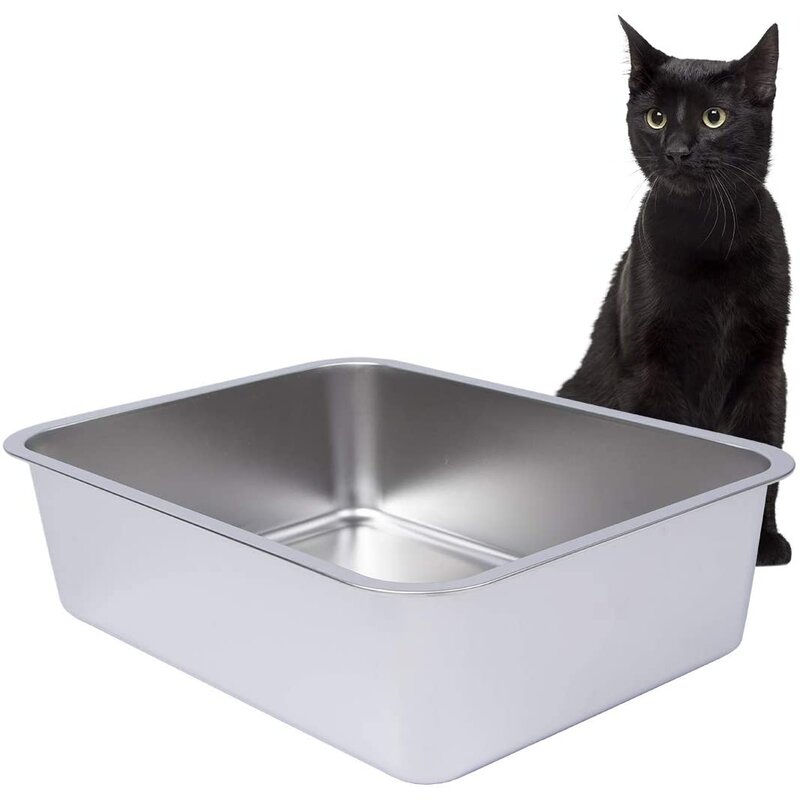 Tucker Murphy Pet™ Stainless Steel Litter Box For Cat And Kitten, 6